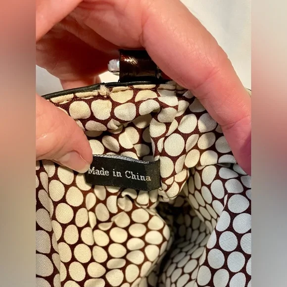 *VINTAGE* Brighton Crossbody Purse/Bag - Patent Leather Croc- Brown/Black - Picture 8 of 15